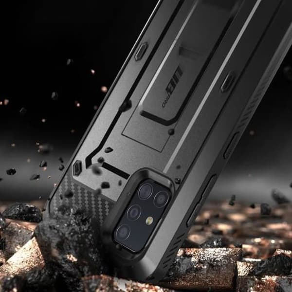 Skydd - SUPCASE - Samsung Galaxy A51 - Dubbelmaterial - Skydd för pekskärm - Bältesklämma