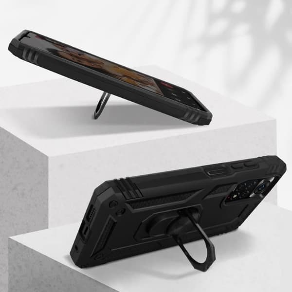 Coque Antichoc - Xiaomi - Redmi Note 11/11s - Videostöd Ring - Svart - Bi-materiel