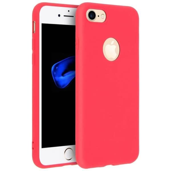Coque - Forcell - iPhone 7, iPhone 8 - Silikon Gel Mjuk - Röd - Soft Touch