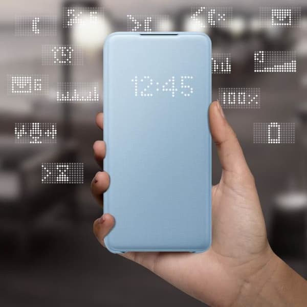Etui - Samsung - Galaxy S20 Plus - Translucent Lock - Led View Cover - Ljusblå