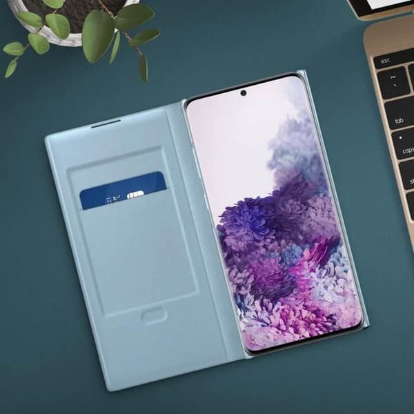 Etui - Samsung - Galaxy S20 Plus - Translucent Lock - Led View Cover - Ljusblå
