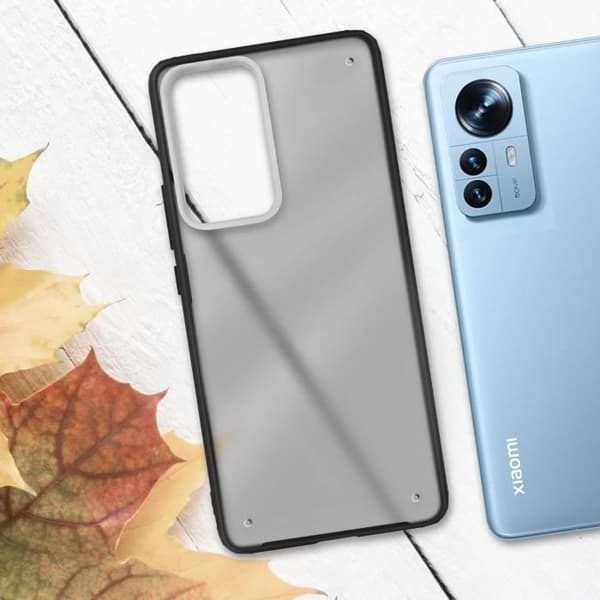 Skyddsfodral - AVIZAR - Xiaomi 12 Pro - Polykarbonat - Höga kanter - Svart Frostad