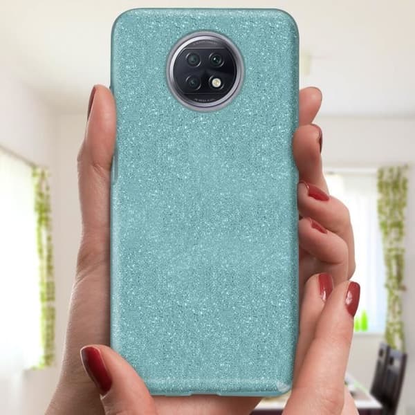 Skyddsfodral - Xiaomi - Redmi Note 9T 5G - Avtagbar paljetter - Halvstyvt silicone - Blå