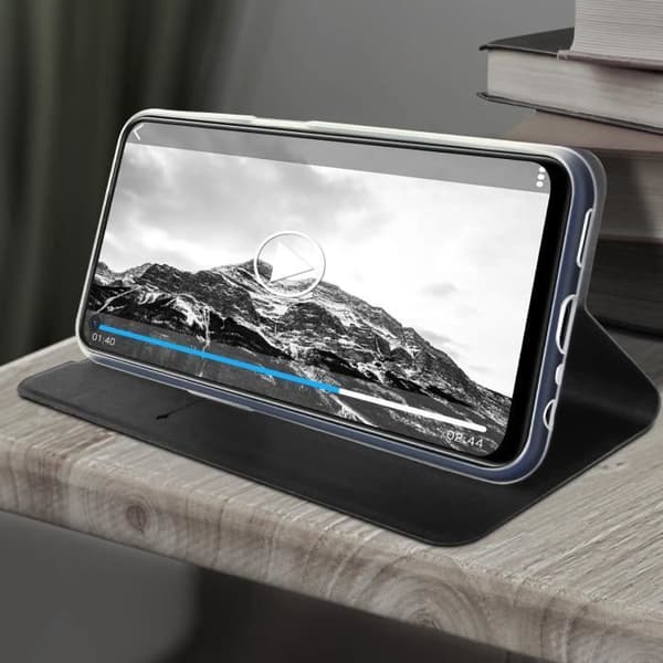 Étui för Oppo A72/A52 - BIGBEN - Kortfodral - Ekoskinn - Svart - Multifunktionellt stativ