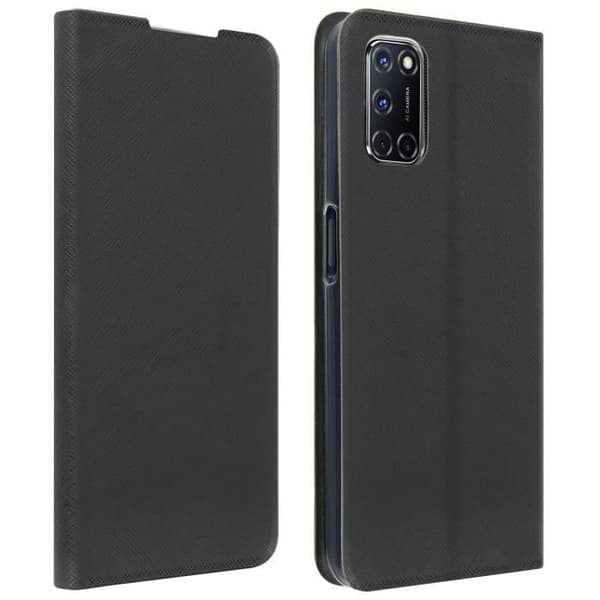 Étui för Oppo A72/A52 - BIGBEN - Kortfodral - Ekoskinn - Svart - Multifunktionellt stativ