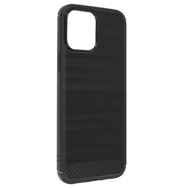 iPhone 13 Pro Fodral Mjukt kolförstärkta hörn Borstad effekt Svart