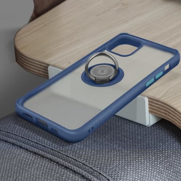 Coque - Apple - iPhone 12 Mini - Bi-matière - Metallring - Videostöd