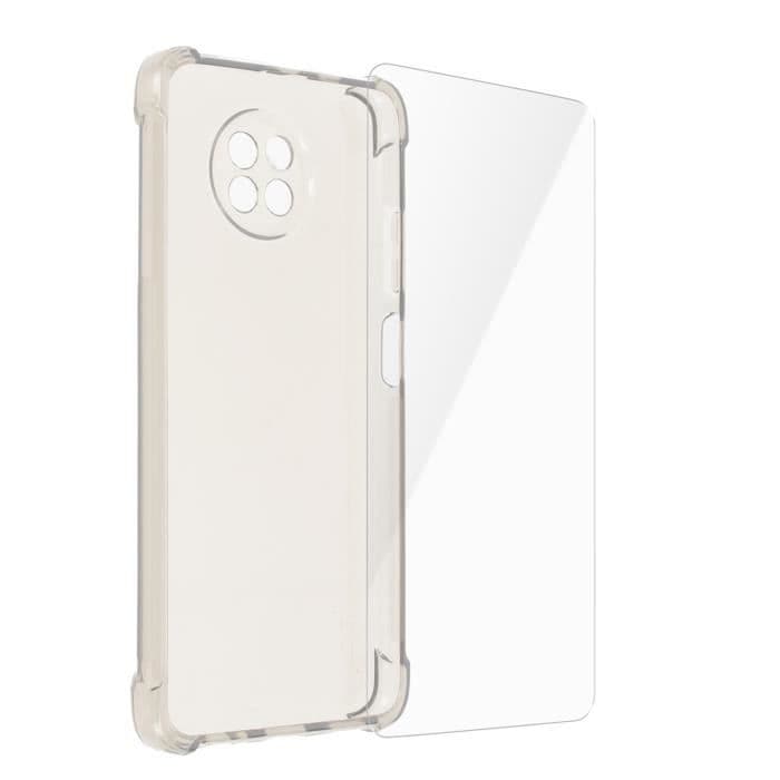 Pack Xiaomi Redmi Note 9T 5G Fodral Bumper Flexibel Film iMak Translucent Black