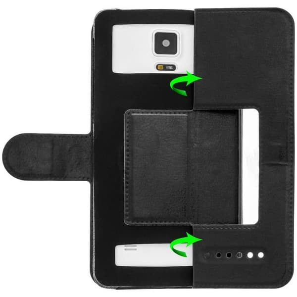 Smartphone-fodral - Universell - Svart - Ekologisk läder - 4,3 till 4,7 tum - Inbyggd ställfunktion