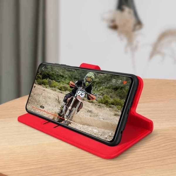 Fodral - AVIZAR - Xiaomi Poco X3 - Heltäckande röd - Stödfunktion - Kortfack