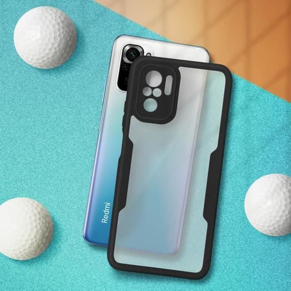 Helfodral - Xiaomi - Note 10 och 10S - Plexiglas baksida - Polymer framsida - Svart