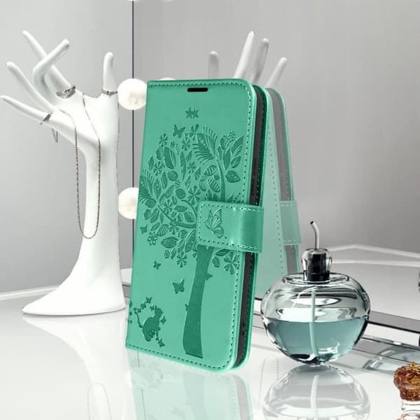 Samsung Galaxy S22 Plånboksfodral Mandala Tree Forcell Grön - Fullständigt skydd och stativfunktion