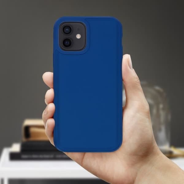 iPhone 12 Minifodral Flexibelt stötsäkert Soft Touch SolidSuit Rhinoshield Blå