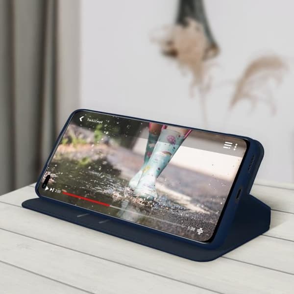 Plånboksfodral - AVIZAR - Huawei Nova 8i / Honor 50 Lite - Blå - Hård - Videostöd funktion