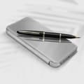 Miniatyrbild 4 av 4: Clear View-fodral - Apple - iPhone 13 - Grå silver - Spegelklaff - Videostöd