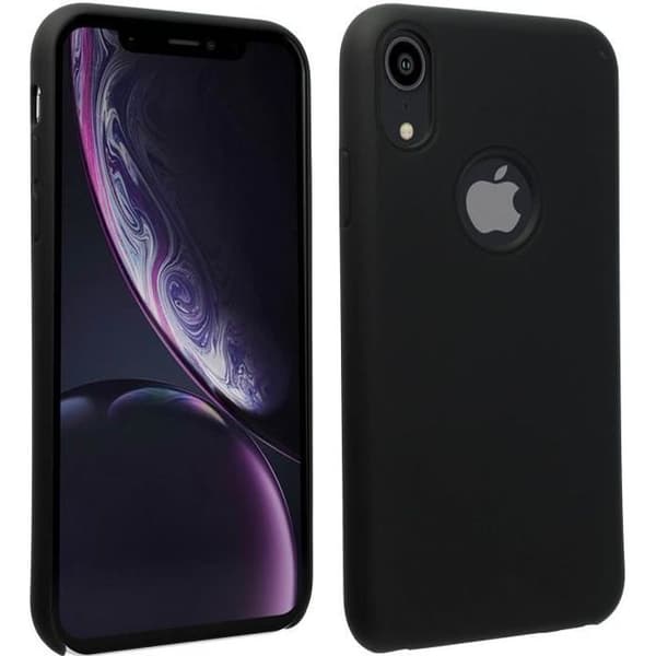 Skyddsskal - AVIZAR - iPhone XR - Halvstyvt silikon - Soft Touch - Svart