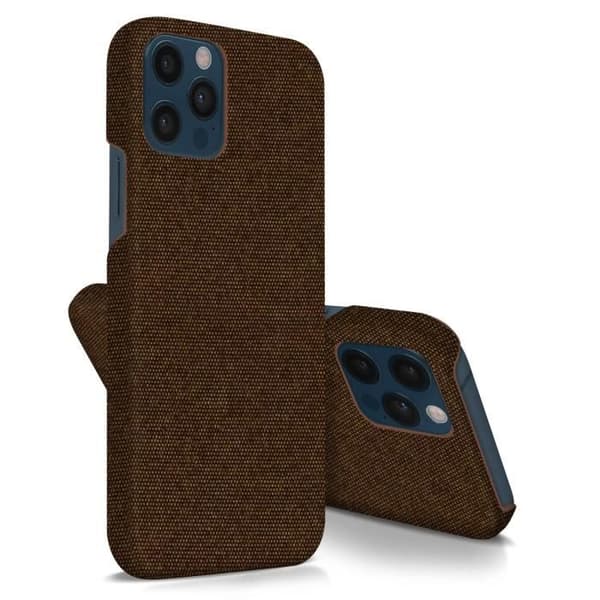 Coque - AVIZAR - iPhone 12 / 12 Pro - Tygfinish - Rödbrun - Ultrarobust skydd