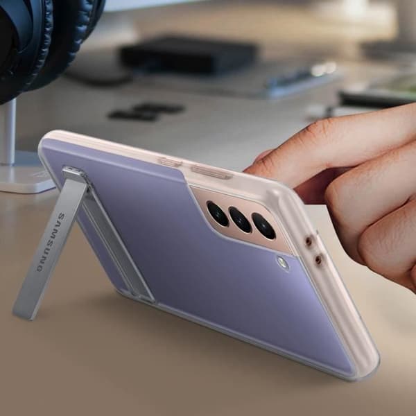 Skal - Samsung - Galaxy S21 Plus - Transparent - Halkskyddande - Höjd kamera