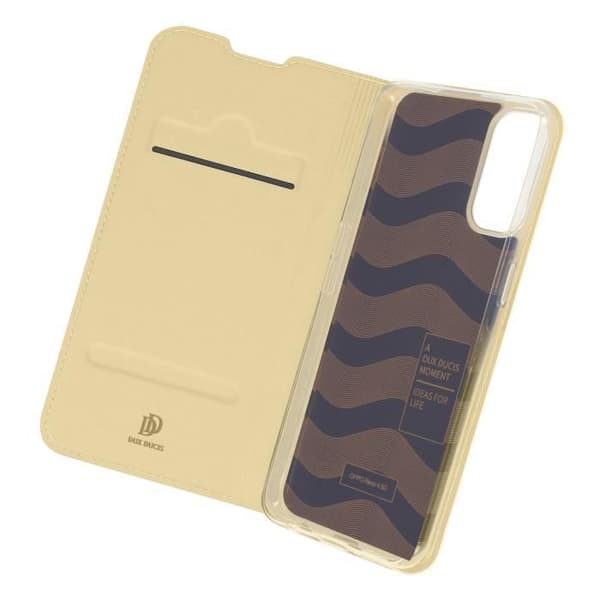 Oppo Reno 4 Cover Korthållare Stödfunktion Dux Ducis Golden Yellow