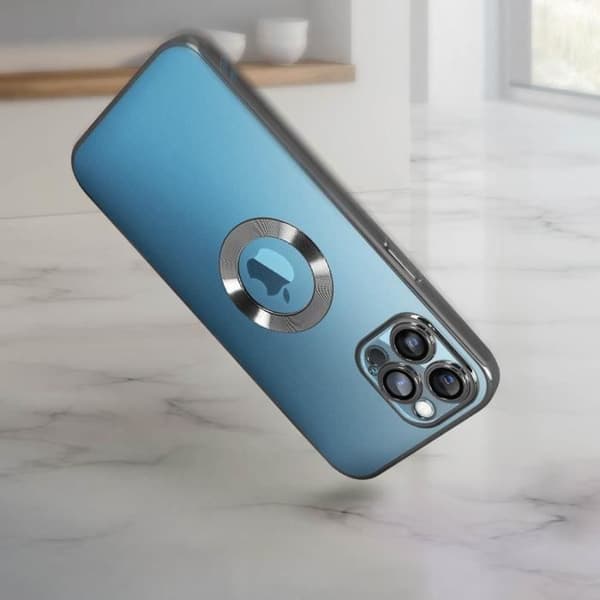 Telefonfodral - MÄRKE - iPhone 12 Pro - Flexibelt - Transparent - Svart Kromatisk Kant