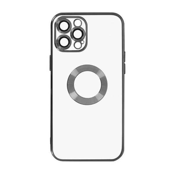Telefonfodral - MÄRKE - iPhone 12 Pro - Flexibelt - Transparent - Svart Kromatisk Kant