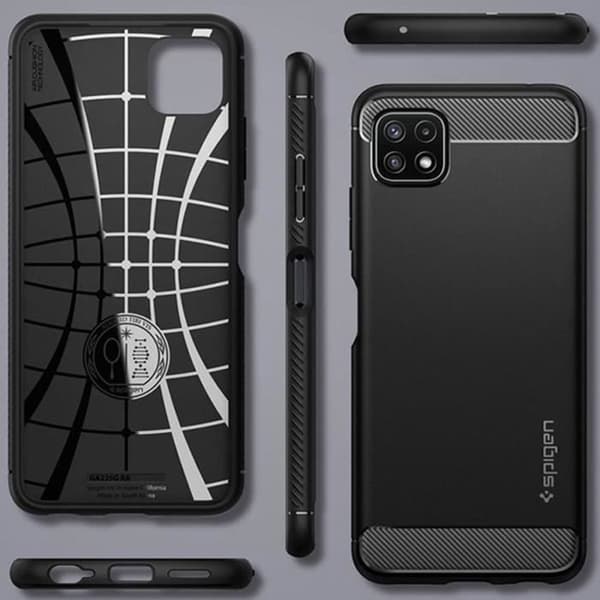 Fodral - SPIGEN - Robust rustning - Svart - Flexibel silikon - Air Cushion™-teknik