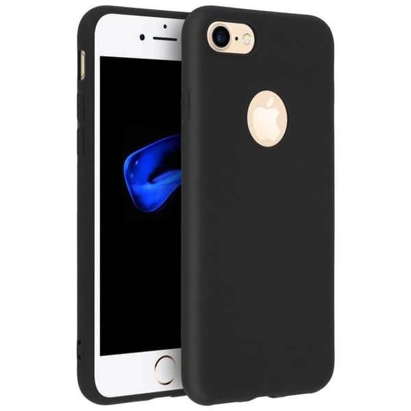 Coque - Forcell - iPhone 7, iPhone 8 - Silikongel - Mjuk - Svart