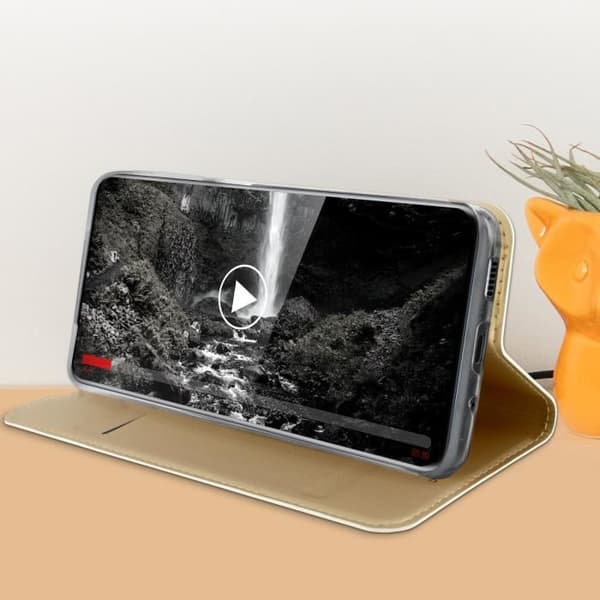 Etui för Samsung Galaxy S20 Plus - DUX DUCIS - Eco-läder Satin - Videostöd - Magnetisk - Kortfack