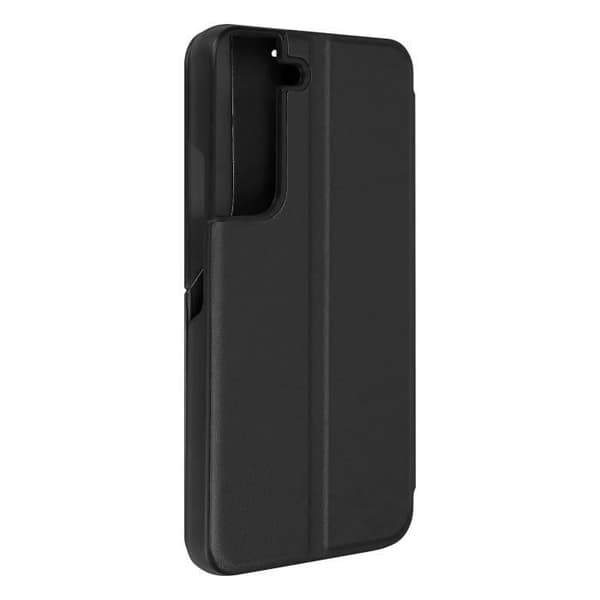 Etui - AVIZAR - Samsung Galaxy S22 - Fönster för tidsvisning - Videostöd - Svart