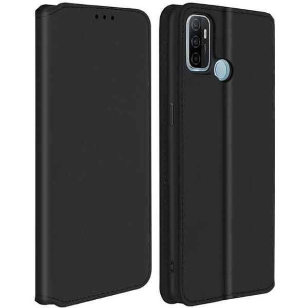 Housse - Oppo - A53/A53s - Ekologisk läder - Plånbok - Stödfunktion svart