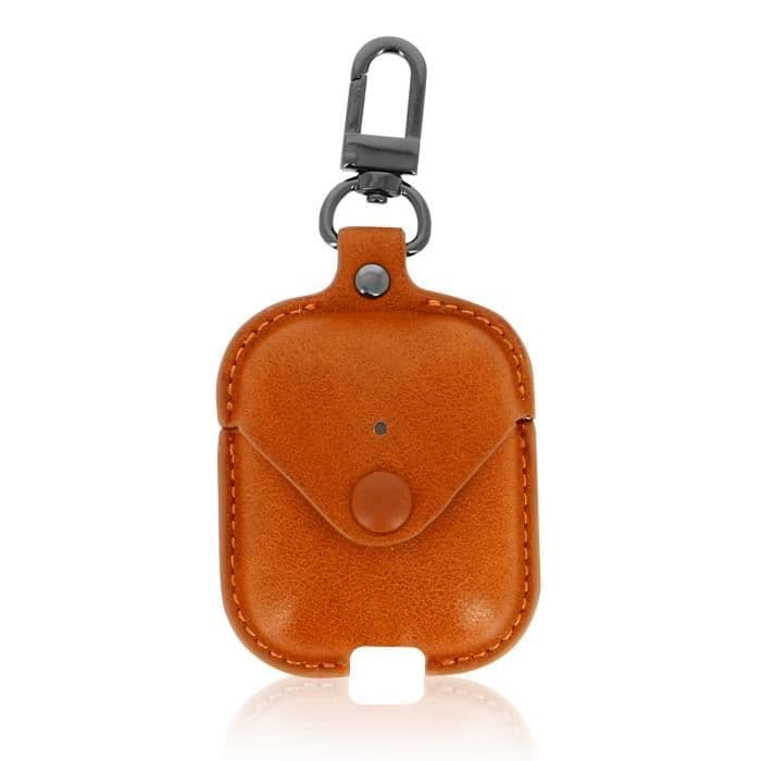 Devia Cowboy Series Carabiner Smooth Leather Look AirPods Fodral Ljusbrun
