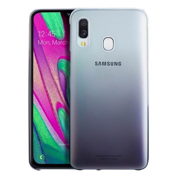 Skyddsskål - Samsung - Galaxy A40 - Hård - Gradient - Svart och Transparent