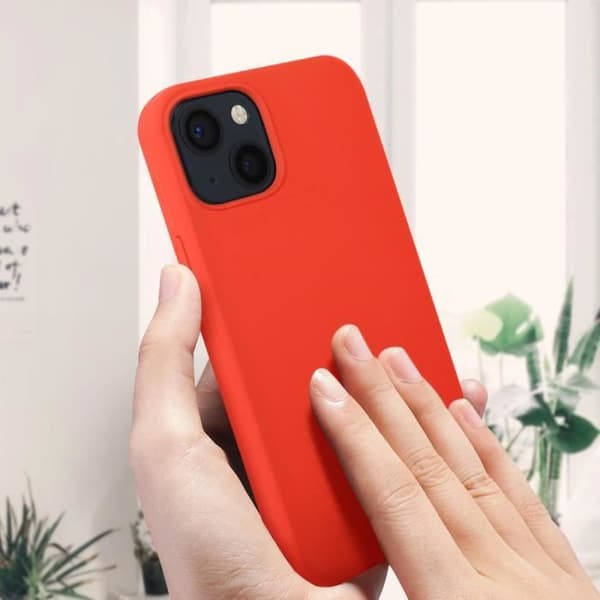 Skyddsskal - AVIZAR - iPhone 13 Mini - Semi-styv silikon - Soft-touch finish - Korall