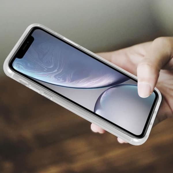 iPhone XR-skal - Bi-material - Transparent - Hårdskydd - Silikonkant - Slät design