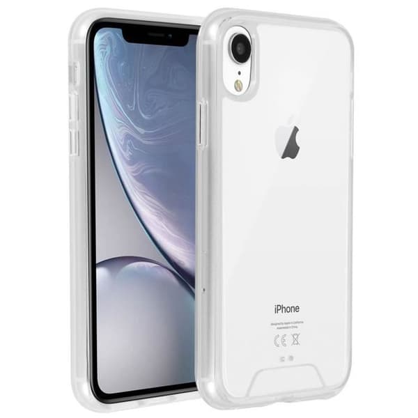 iPhone XR-skal - Bi-material - Transparent - Hårdskydd - Silikonkant - Slät design