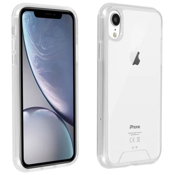 iPhone XR-skal - Bi-material - Transparent - Hårdskydd - Silikonkant - Slät design