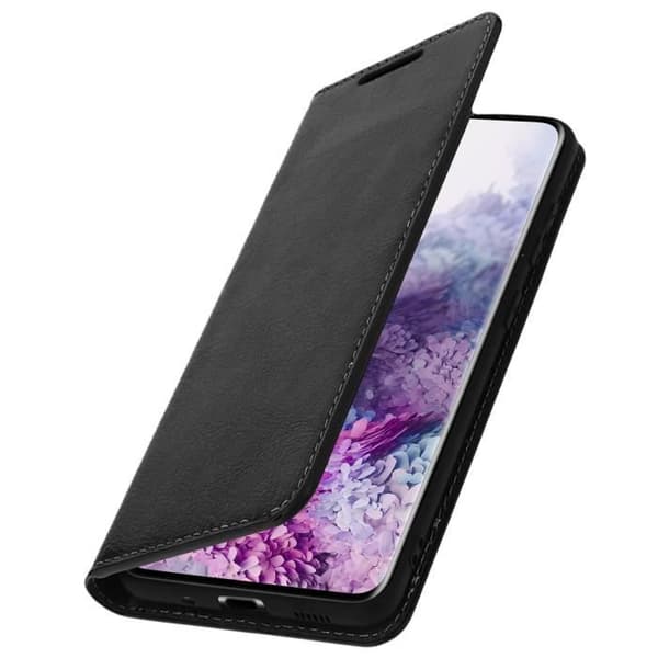 Folio-etui - AVIZAR - Galaxy S20 Ultra - Äkta läder - Videostöd - Kortfack
