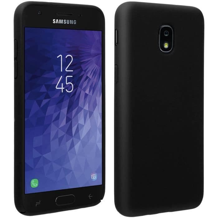 Samsung Galaxy J3 2018 Halvstyv matt silikonfodral Soft Touch Finish Svart