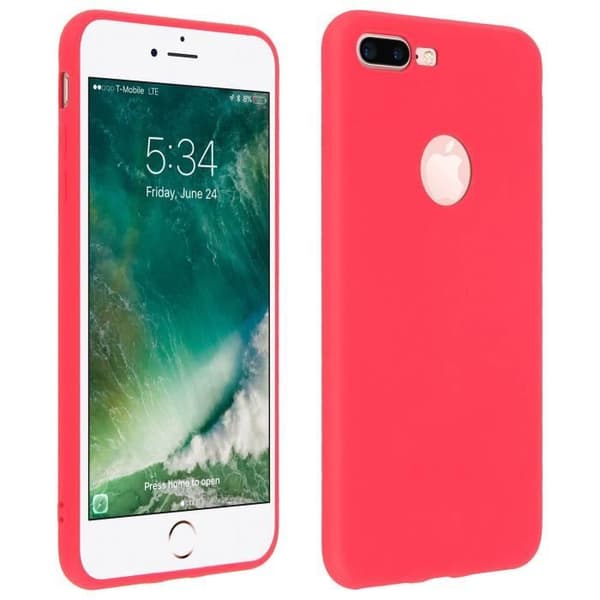 Coque - Forcell - iPhone 7 Plus/iPhone 8 Plus - Soft Touch - Silikon Gel - Röd