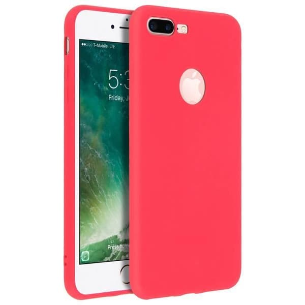 Coque - Forcell - iPhone 7 Plus/iPhone 8 Plus - Soft Touch - Silikon Gel - Röd