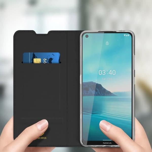 Hus - DUX DUCIS - Nokia 3.4 - Ekoskinn - Ställfunktions - Kortfack