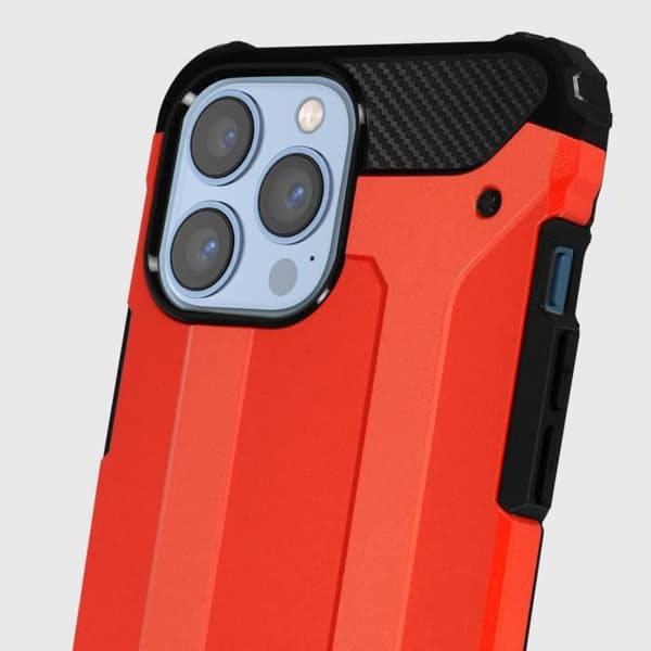 iPhone 13 Pro Max - Defender II - Stöttålig - Röd - Hybrid - Optimalt skydd