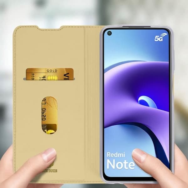 Cover Xiaomi Redmi Note 9T 5G Korthållare Funktion Stöd Dux Ducis Gyllene Gul