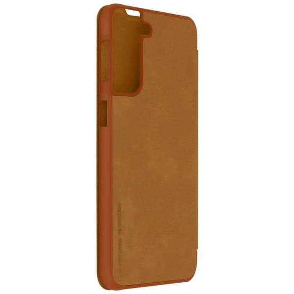 Galaxy S21 Plus Folio Cover Korthållare Äkta Läder Qin Nillkin Brun Brun