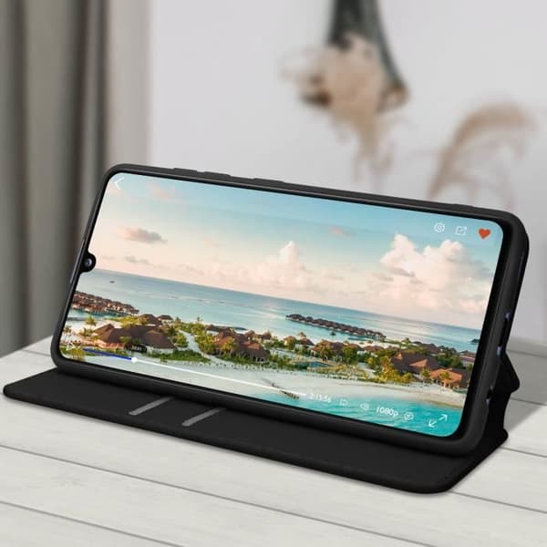 Hoes - Samsung - Galaxy A41 - Ekologiskt läder - Magnetlås - Stödfunktion