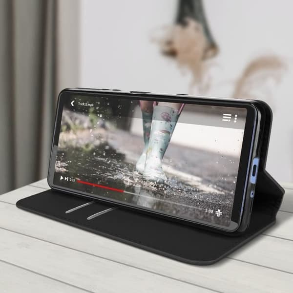 Foliofodral AVIZAR för Sony Xperia 10 III - Svart - Videostödfunktion - Heltäckande skydd