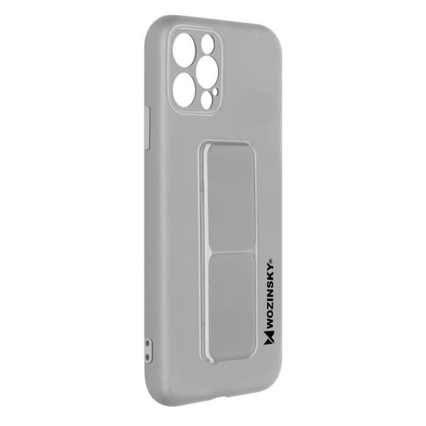 iPhone 12 Pro Silikonfodral Vikbart magnetiskt stöd Wozinsky Grå