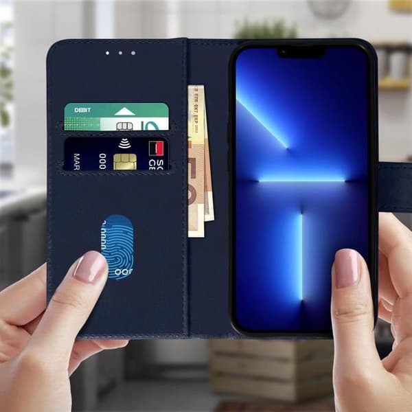 Hölster - Apple - iPhone 13 Pro - Fodral folio - Videostöd - Mörkblå