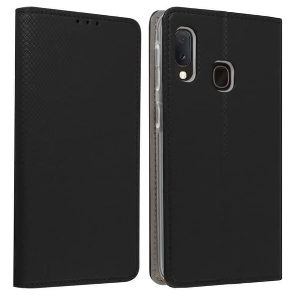 Plånboksetui - AVIZAR - Galaxy A20e - Svart - Videostöd - Kortfack