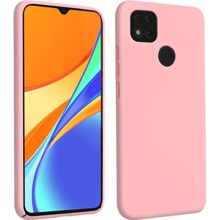 Xiaomi Redmi 9C Silikongelfodral Halvstyv Rosa Soft Touch Finish